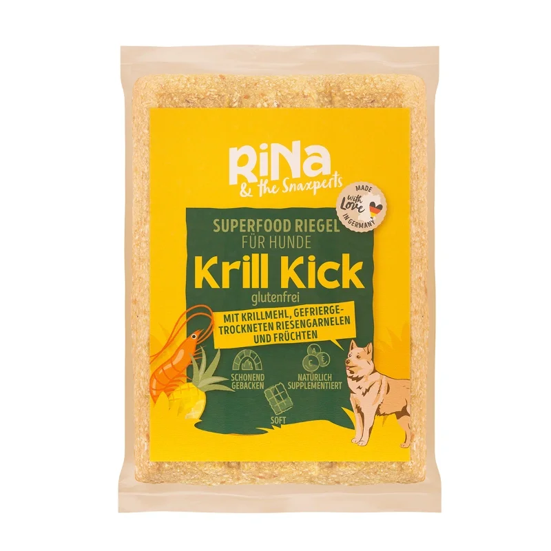 Baked dog snack with krill