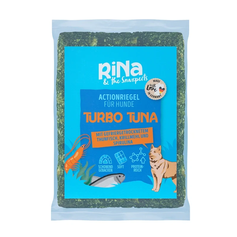 Baked dog snack with tuna and krill